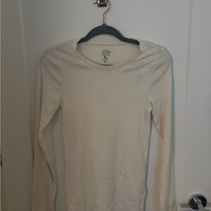 J. Crew Women's Off-White Long Sleeve Tee